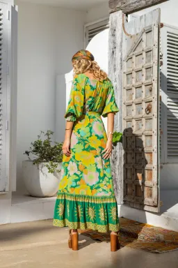 Nine Lives Bazaar Gigi Long Sleeve Maxi Gown Green AUS 6 / US 2 / EUR 34  for rent on The Volte - image 2
