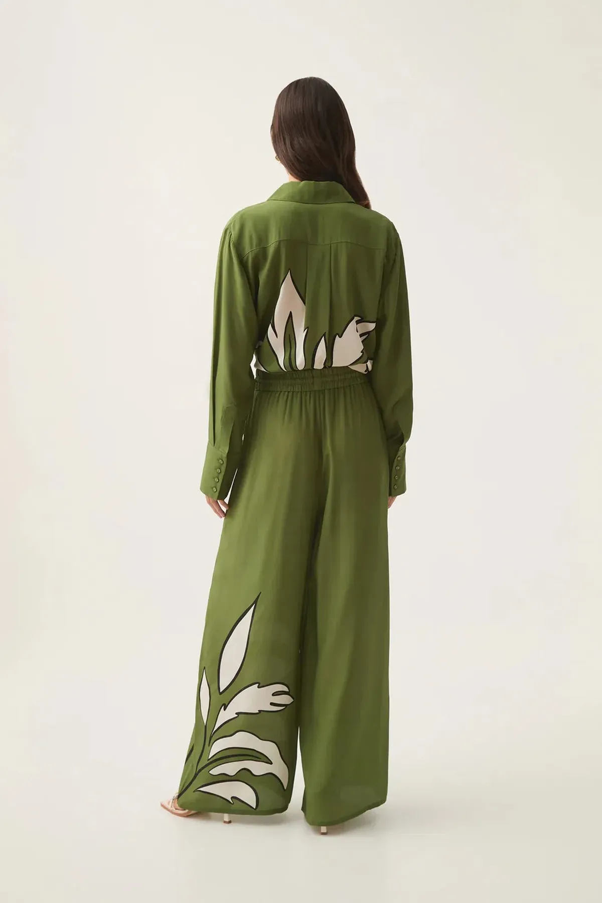 Aje Planetary Silk Drawcord Pants Abstract Fern Size AU 6 - Image 4