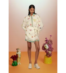 Alémais Holiday Go-to Embroidered Shirt and Skirt Print Size AU 14 for rent on The Volte - image 1