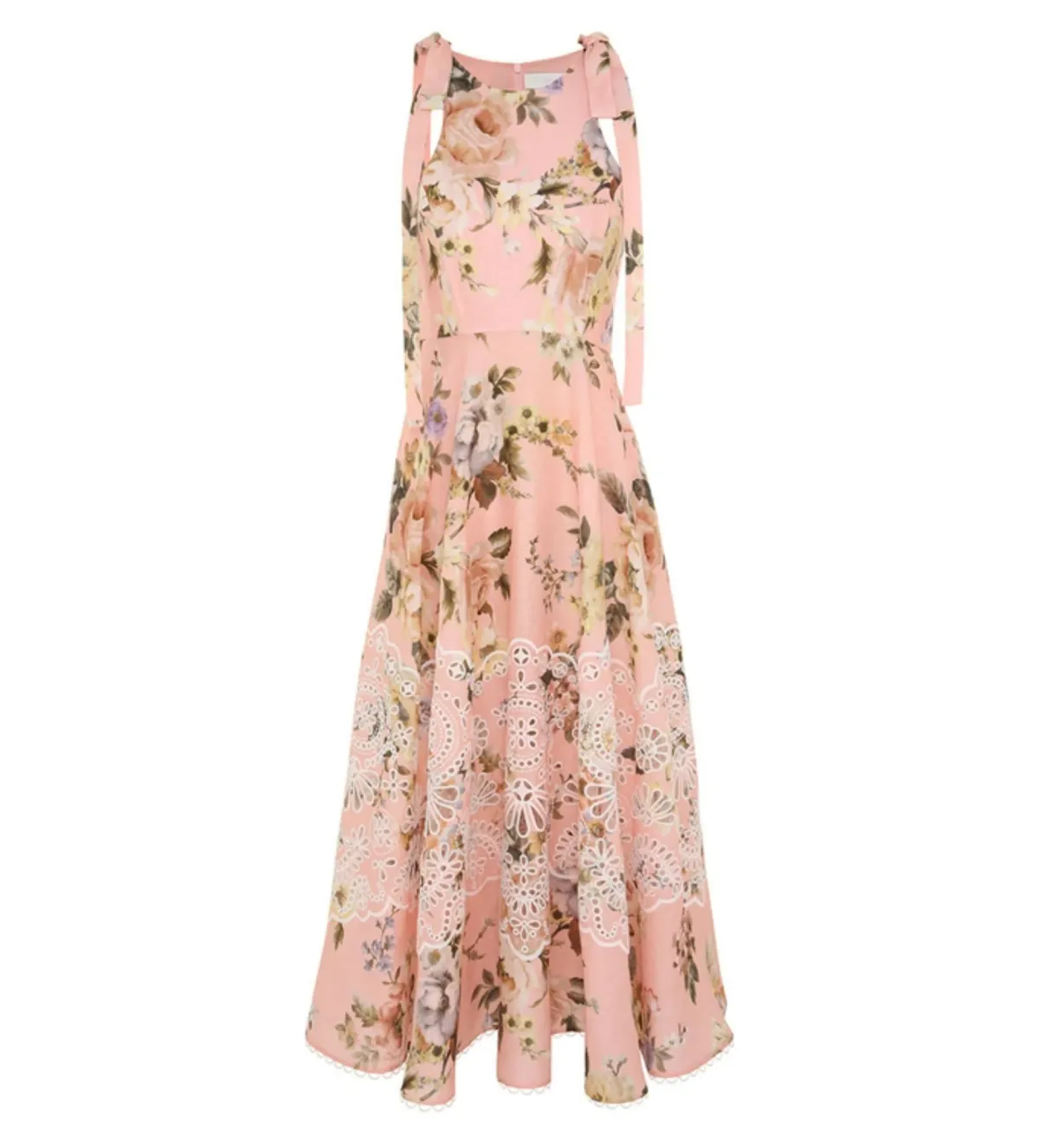 Zimmermann Acacia Broderie Midi Dress in Pink Floral Size 1 / AU 10 - Image 1