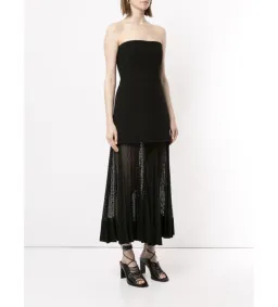 Dion Lee Net Pleat Strapless Dress Black Size AU 10 for rent on The Volte - image 1