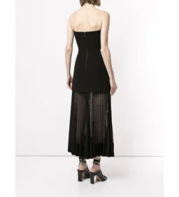Dion Lee Net Pleat Strapless Dress Black Size AU 10 for rent on The Volte - image 3