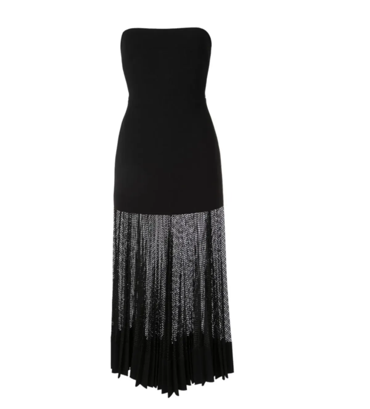 Dion Lee Net Pleat Strapless Dress Black Size AU 10 - Image 4