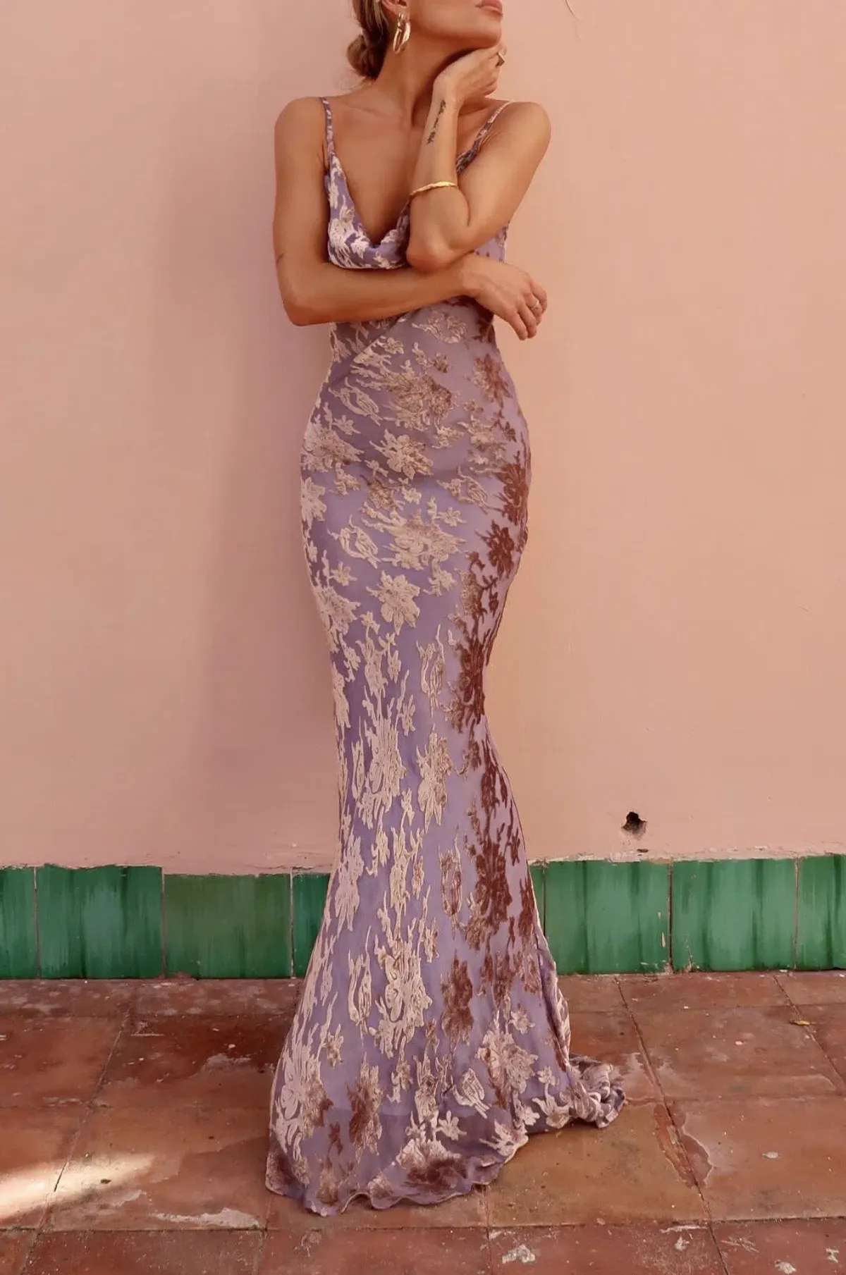 Rat & Boa Athena Dress Purple Print Size XS/AU 6 - Image 2