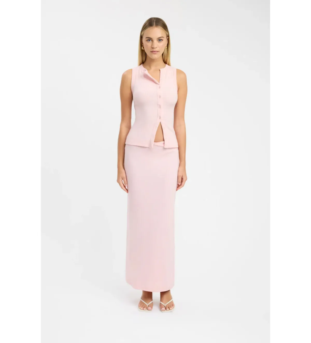 Kookai Bec Button Tank and Carter Maxi Skirt Set in Fairy Floss Size 36 / AU 8 - Image 1