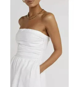 Dissh Lexi Linen Midi Dress White Size AU 10 for rent on The Volte - image 2