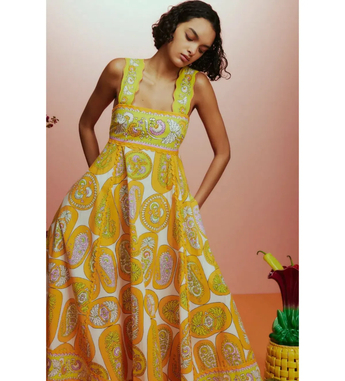 Alemais Diana Summer Dress Yellow Floral Size AU 10 - Image 5