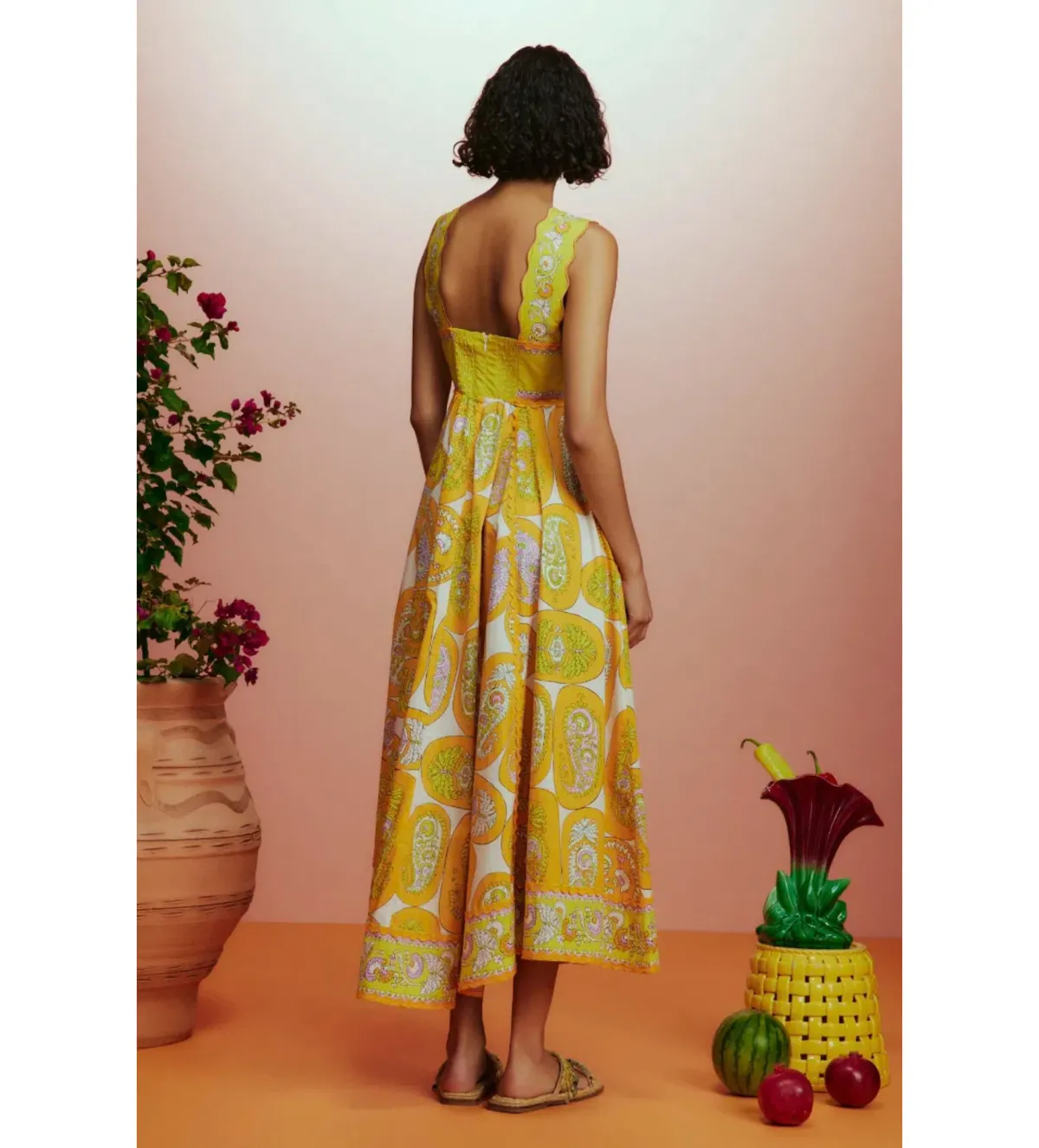 Alemais Diana Summer Dress Yellow Floral Size AU 10 - Image 3