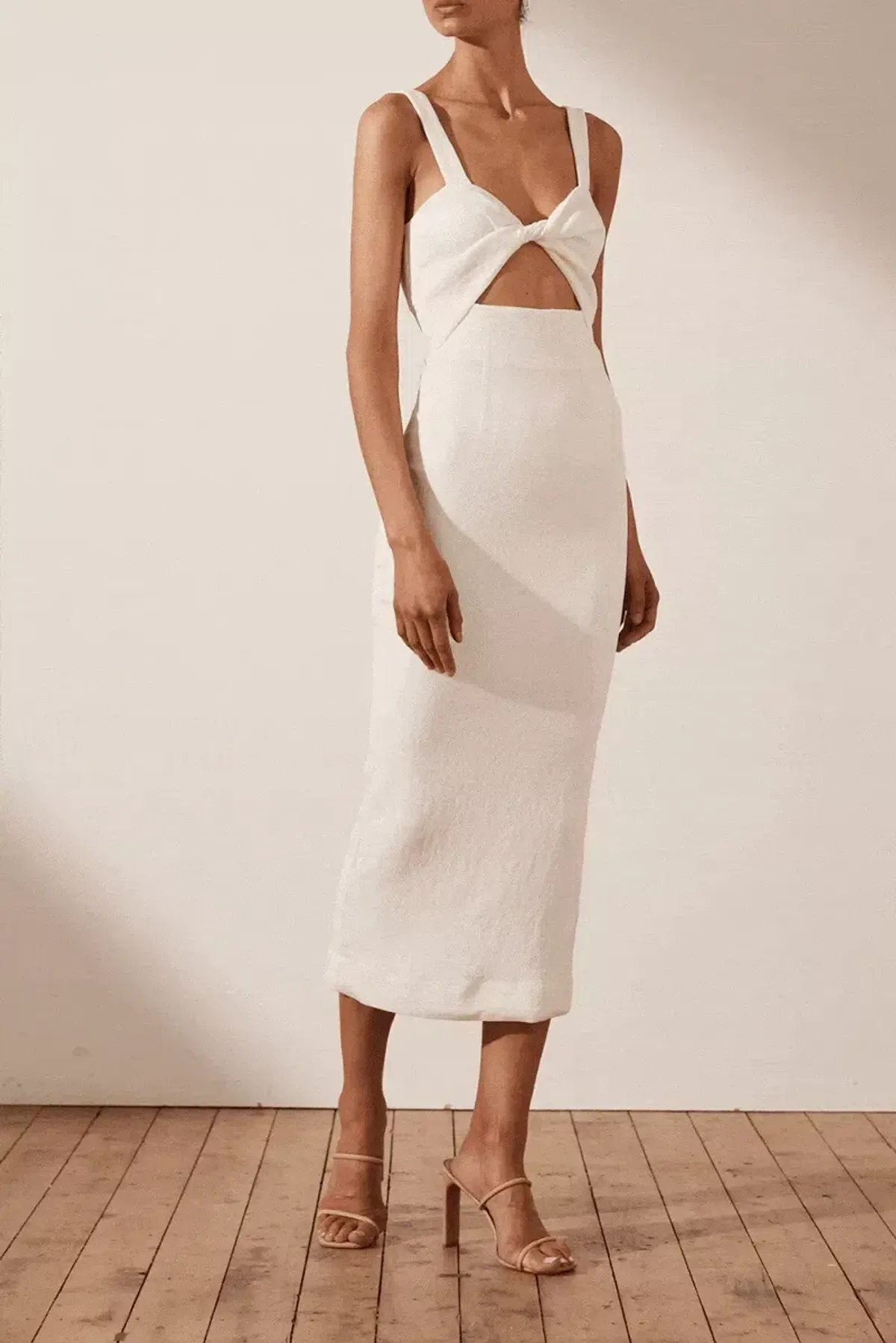 Shona Joy Simone Cut Out Dress In White Size 10 - Image 2