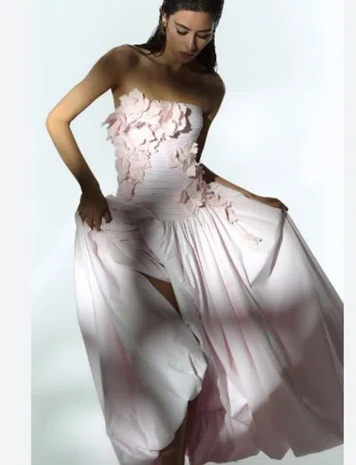 Aje Splendour Flower Gown in Pastel Pink Size 10 - Image 1