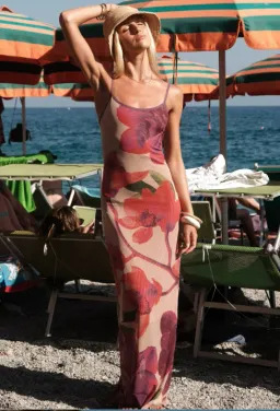 WIth Harper Lu Slip Dress - Mesh Fuchsia Bloom size M for rent on The Volte - image 1
