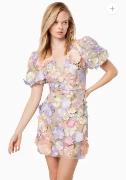 Elliatt Anthea 3D Lace Mini Dress Purple Size 8 for rent on The Volte - image 1