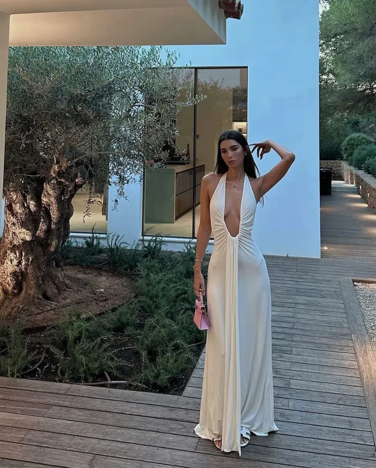 MISHA Jennifer Cupro Maxi Dress Size White 8/S - Image 3