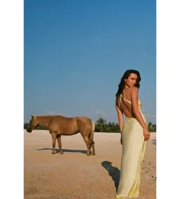 Turquoise lane  Andie Dress in Lemon Yellow Size S / AU 8 for rent on The Volte - image 3