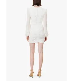 Rebecca Vallance Guinevere Gathered Woven Mini Dress White Size 6 for rent on The Volte - image 3