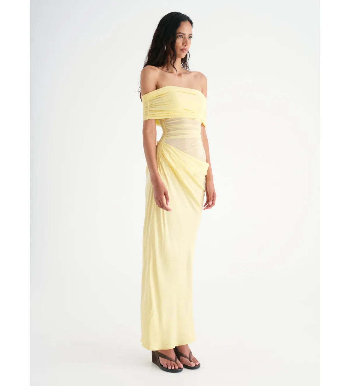 Benni Nico Off Shoulder Maxi Dress Yellow Size 6 - Image 2