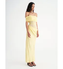 Benni Nico Off Shoulder Maxi Dress Yellow Size 6 for rent on The Volte - image 2