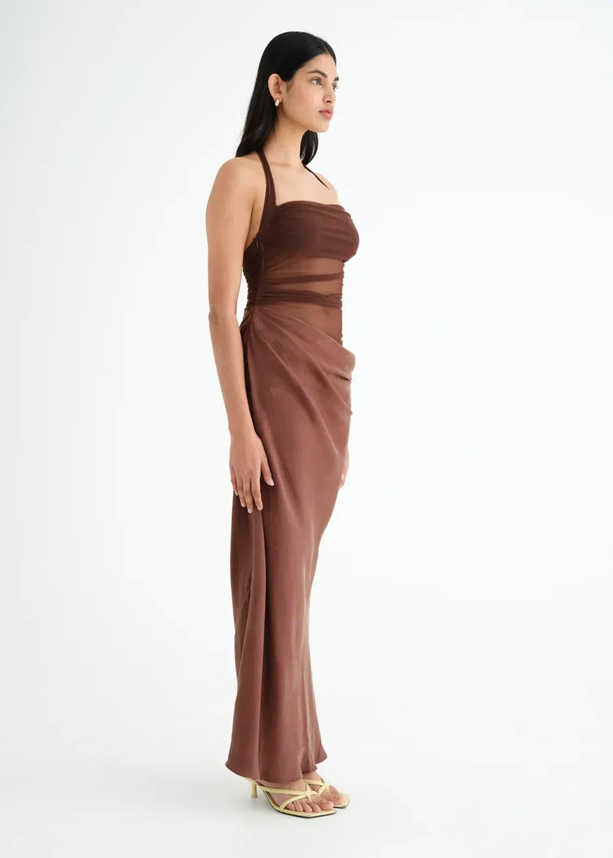 Benni Gina Maxi Dress  in Chocolate Brown Size AU 8 - Image 3