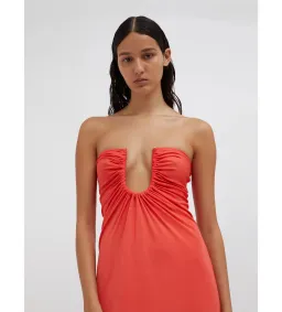 Christopher Esber Arced Palm Strapless Dress Grapefruit Size XS / AU 6 for rent on The Volte - image 2