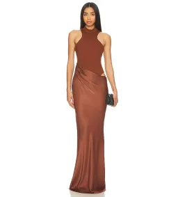 Camila Coelho Estrella Maxi Dress Nutshell Brown Size XS / AU 6  for rent on The Volte - image 3