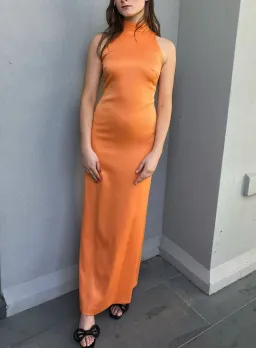 Lisa Ho Orange High Neck Dress  for rent on The Volte - image 1
