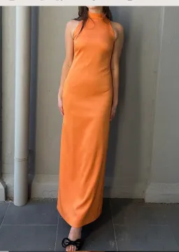 Lisa Ho Orange High Neck Dress  for rent on The Volte - image 2