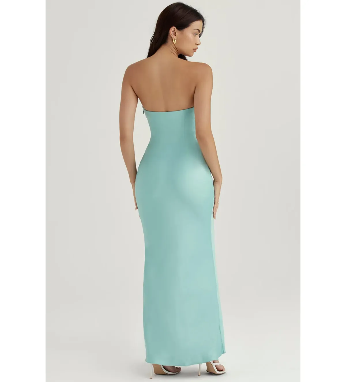 House of CB Alette Satin Maxi Dress Jade Size M / AU 10 - Image 3