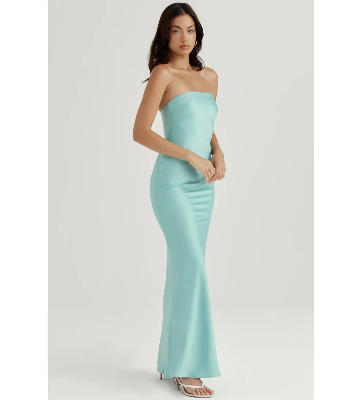 House of CB Alette Satin Maxi Dress Jade Size M / AU 10 - Image 2