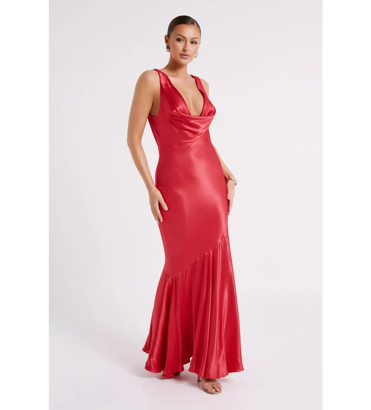 Meshki Ellison Satin Cowl Gown Red Size Small / AU 8 - Image 1