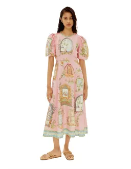 Alemais Monte Midi Dress Pink Size 8 for rent on The Volte - image 1