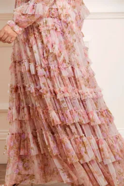 Needle and Thread Darling Meadow Ruffle Gown in Pink / Multi Size 20  for rent on The Volte - image 6