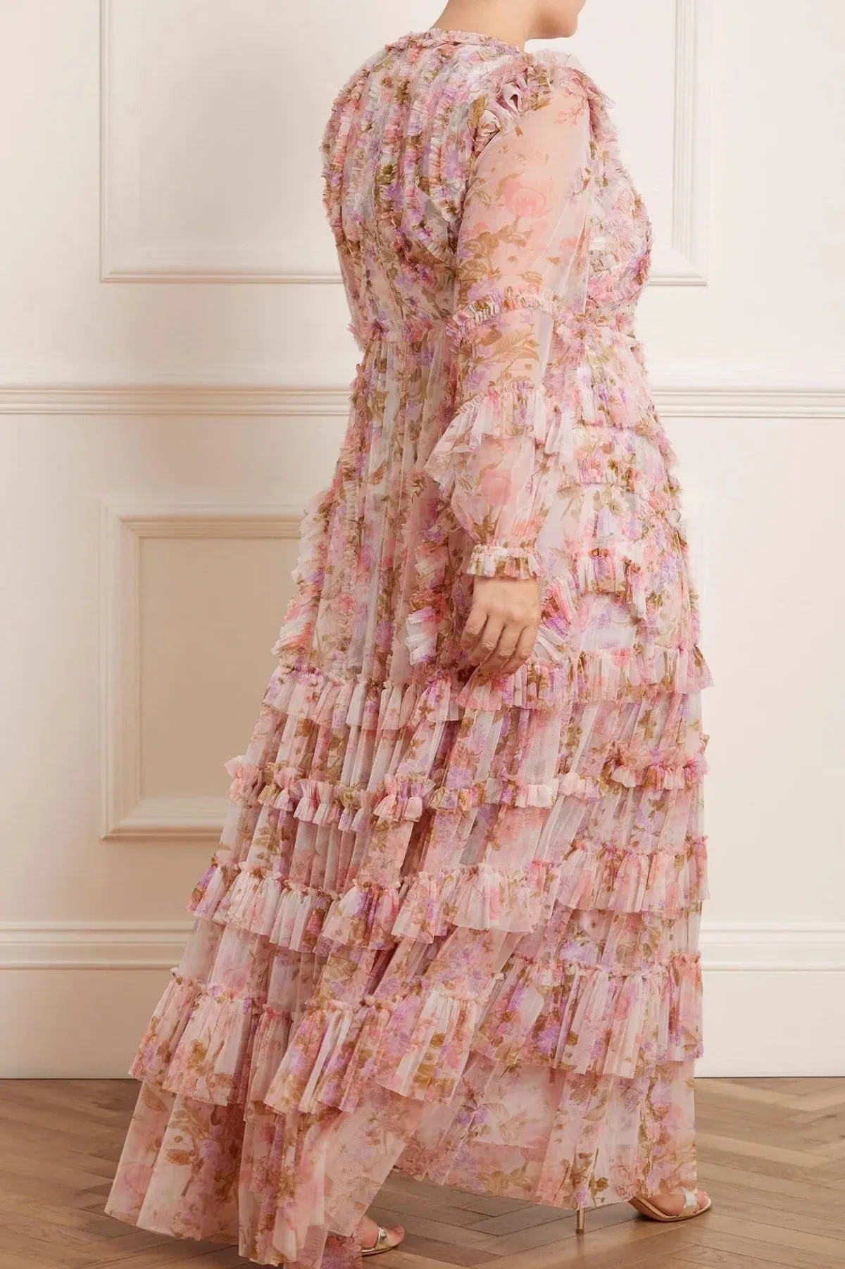 Needle and Thread Darling Meadow Ruffle Gown in Pink / Multi Size 20  - Image 3