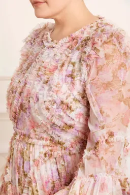 Needle and Thread Darling Meadow Ruffle Gown in Pink / Multi Size 20  for rent on The Volte - image 4