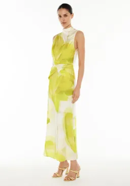 Manning Cartell Levitating Butterflies Drape Midi Dress Yellow/White Print Size 12 for rent on The Volte - image 2