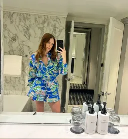 Sheike Balearic Sea Linen Shirt and Short Set Print Size 10  for rent on The Volte - image 5