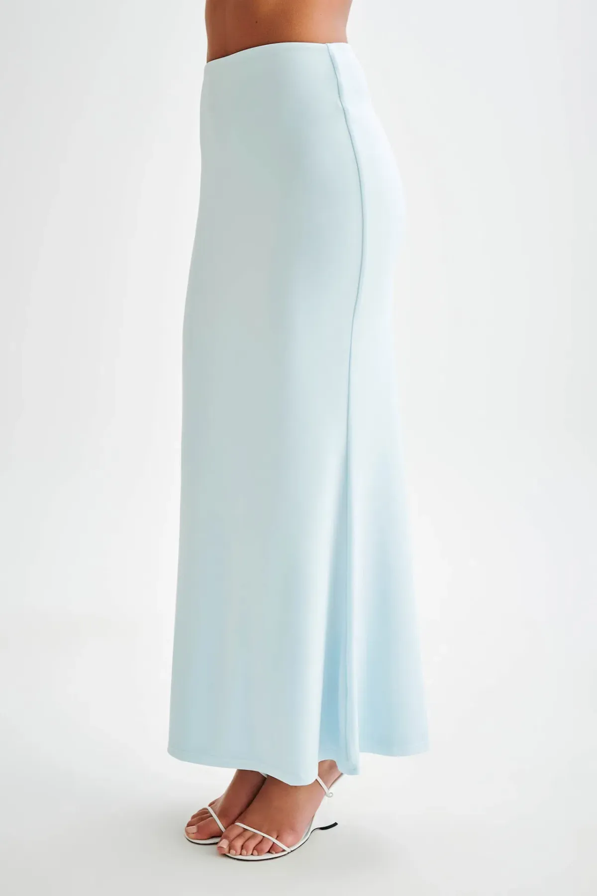Meshki Winslet Strapless Slinky Longline Top and Bruna Slinky Fishtail Skirt Set in Sky Blue Size S / AU 8 - Image 5