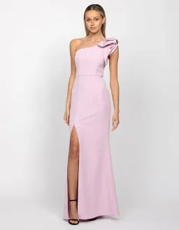 Bariano Sue Frill Shoulder Gown Lilac Size 4 for rent on The Volte - image 1