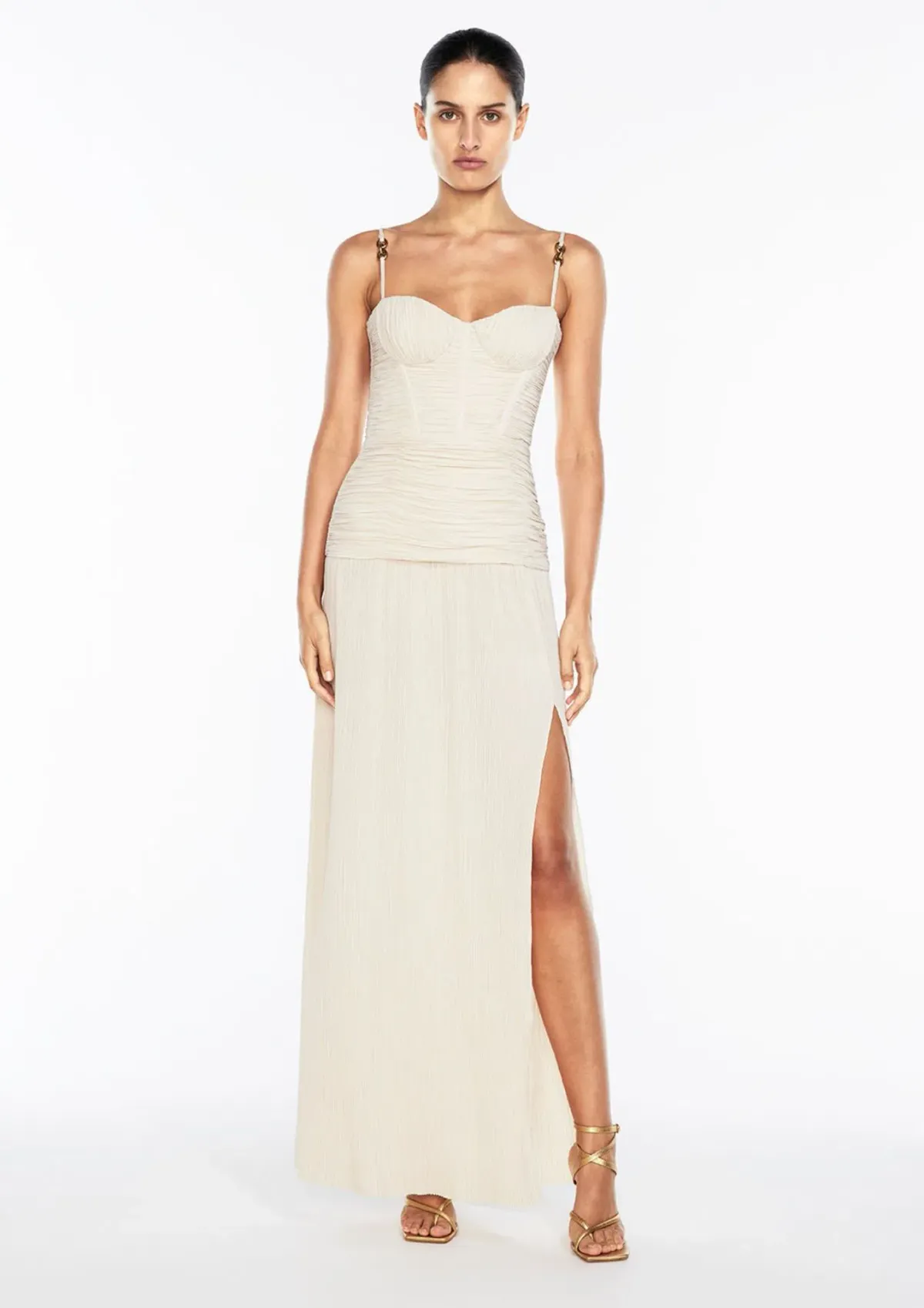 Manning Cartell Double Time Pleat Dress In Nougat Size 8 - Image 3