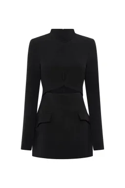 Camilla & Marc Ilona Long Sleeve Mini Dress Black Size 6 for rent on The Volte - image 7