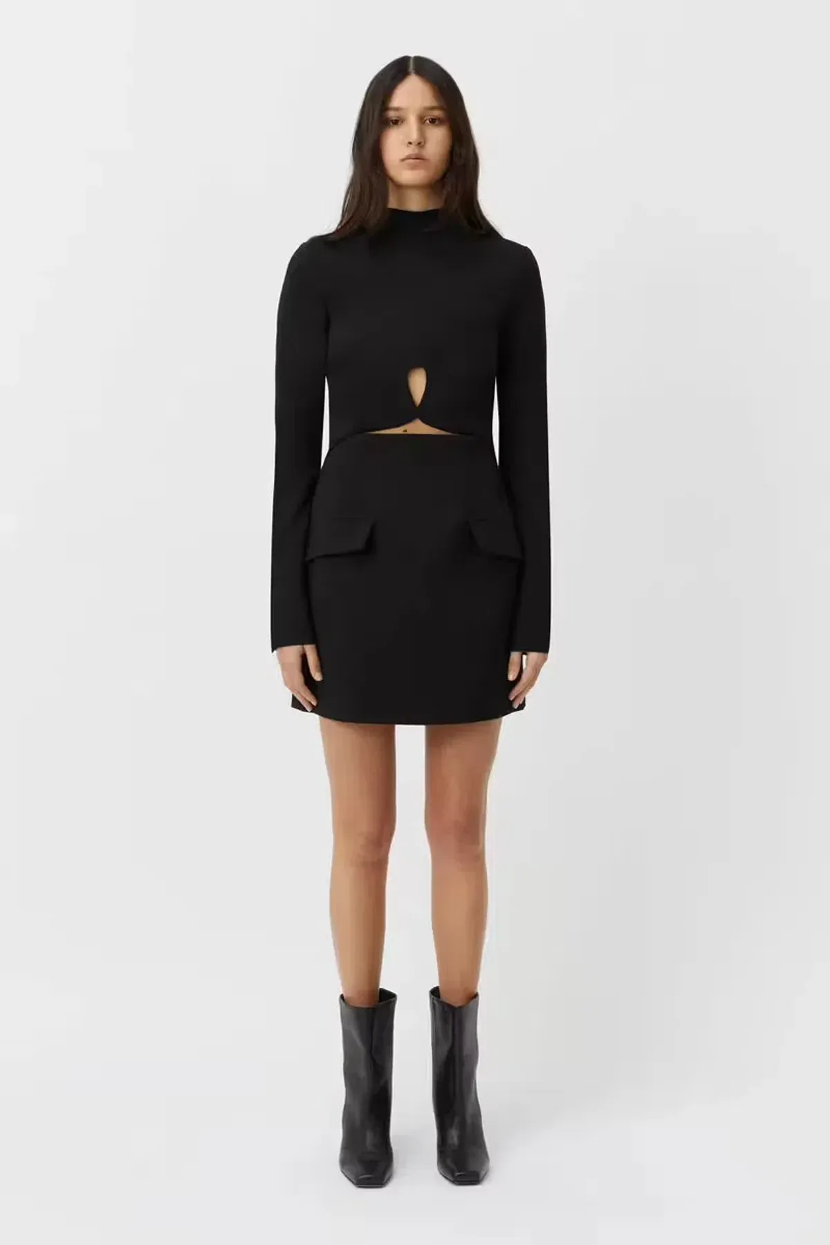 Camilla & Marc Ilona Long Sleeve Mini Dress Black Size 6 - Image 1