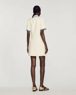 Sandro Paris Seville Double Breasted Woven Mini Dress White Size S / AU 8 for rent on The Volte - image 2