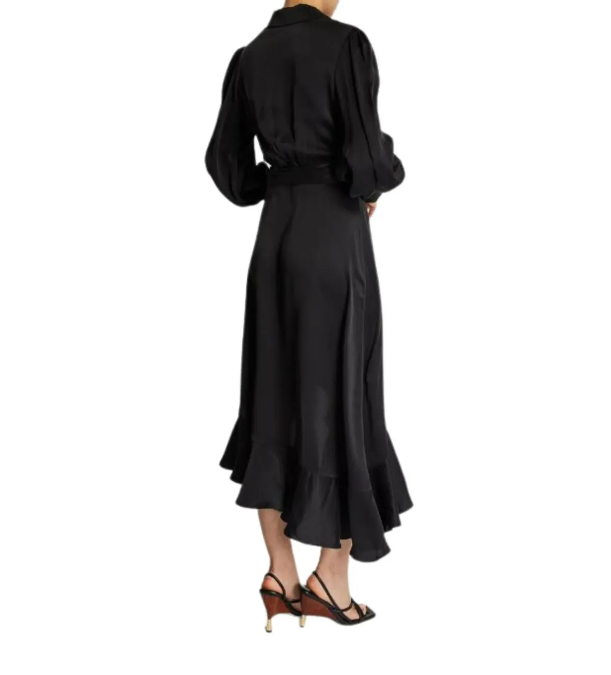 Zimmerman Silk Wrap Midi Dress in Black Size 2 / AU 12 - Image 2