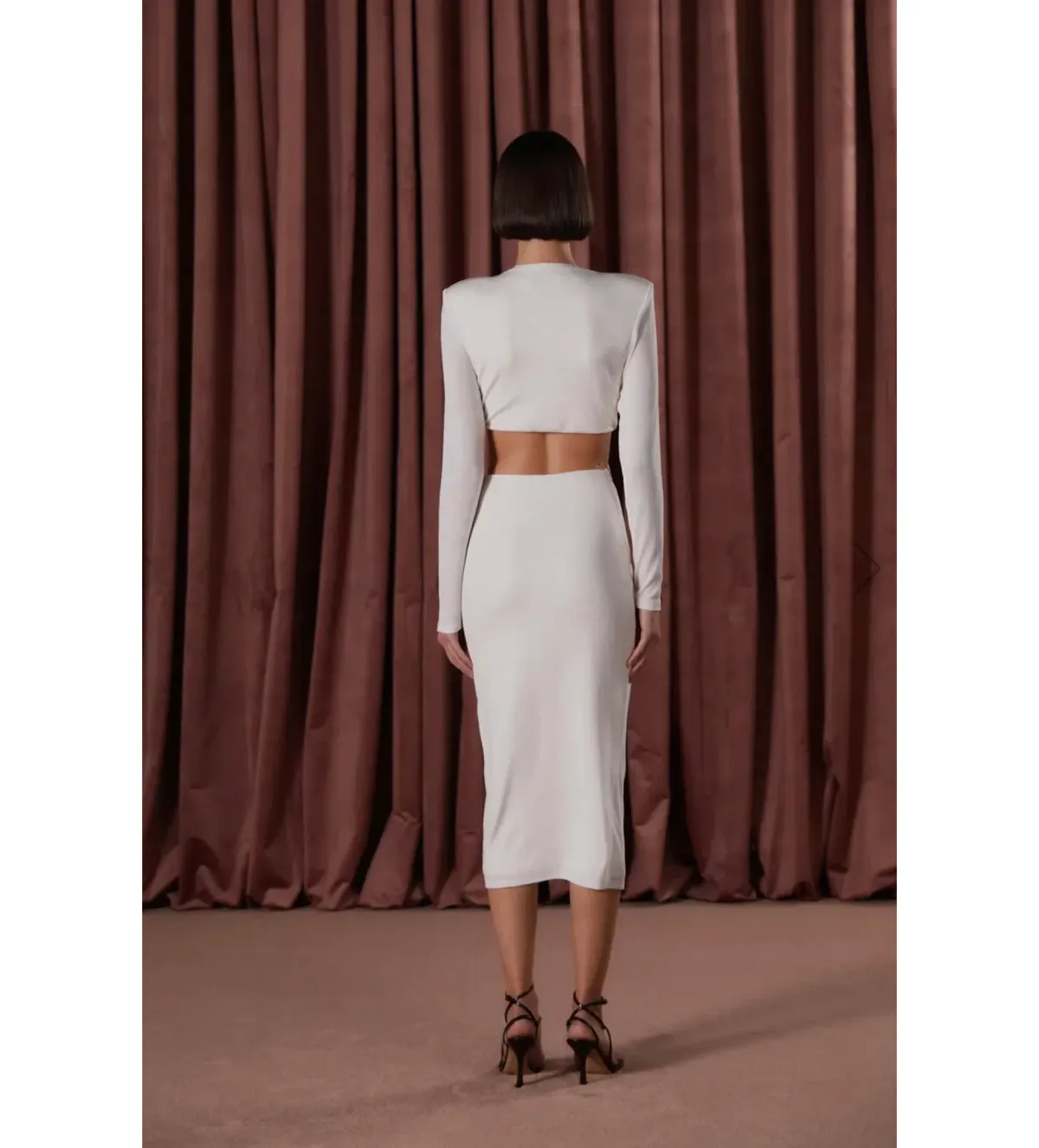 MISHA Scarlette Slinky Jersey Dress Ivory Size 8/S - Image 4