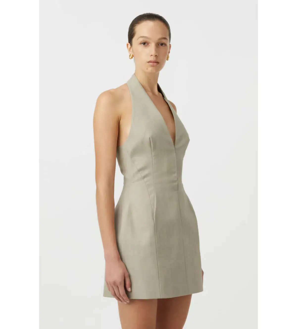 Camilla and Marc Pompidou Dress in Olive Marle Size AU 8 - Image 2