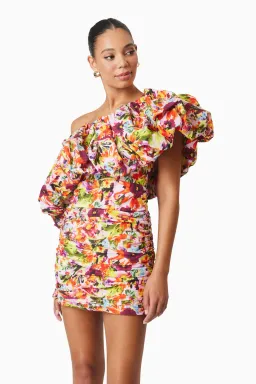Elliatt Elira Printed Mini Dress in Floral Multi Size 10 for rent on The Volte - image 4