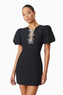 Elliatt Delia Diamante Mini Dress in Black Size 10 for rent on The Volte - image 4
