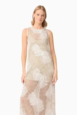 Curaae by Elliatt Samieka Crochet Midi Dress in Beige Size 10 for rent on The Volte - image 2