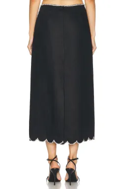 Zimmermann Crush Scalloped Top & Midi Skirt Set Black Size 0 / AU 8 for rent on The Volte - image 3