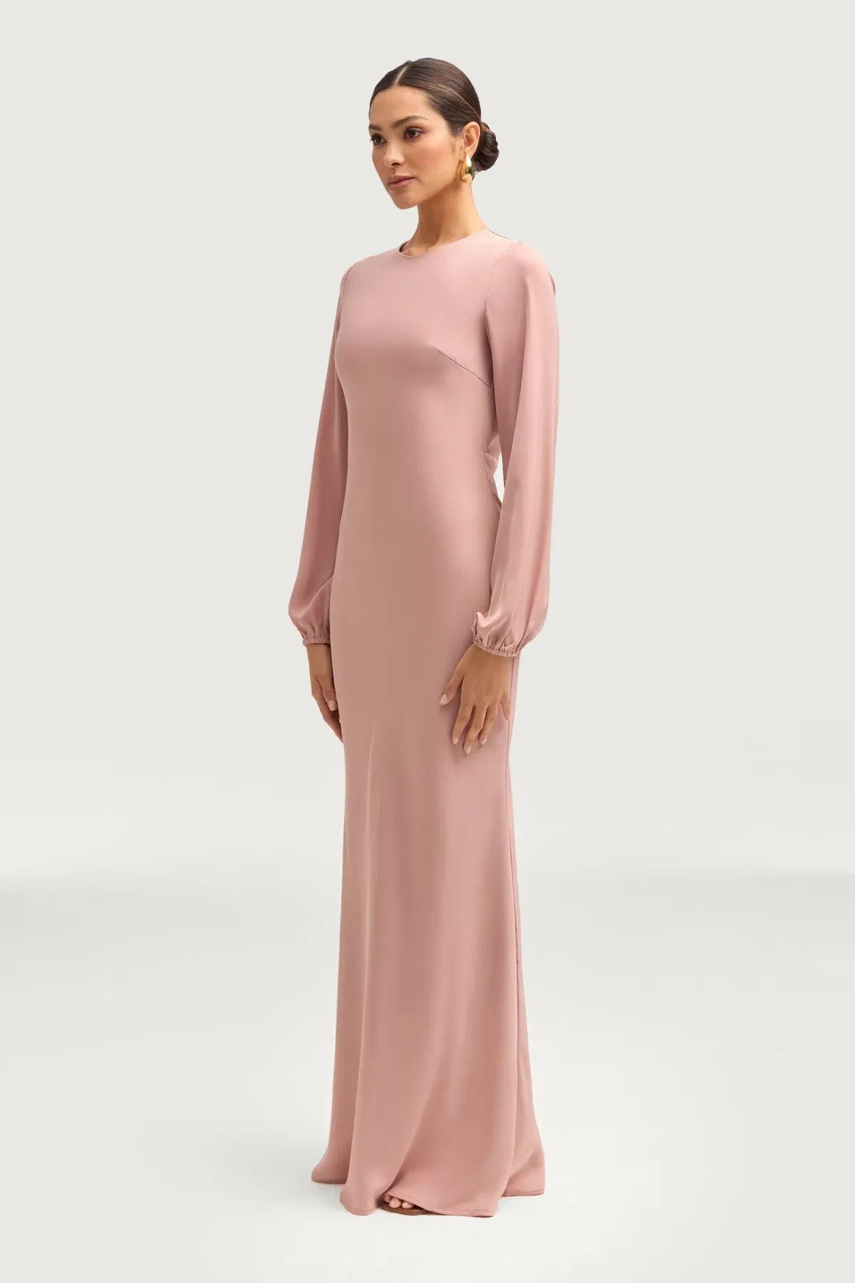 Veiled Kamila Satin Maxi Dress Blush Size S / AU 8 - Image 2
