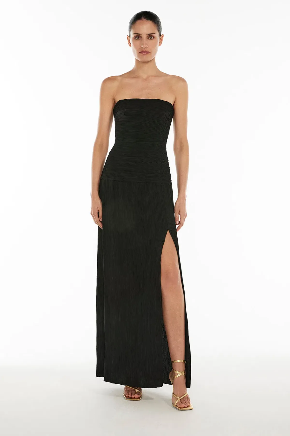 Manning Cartell Double Time Pleat Strapless in Black Size 10 - Image 1
